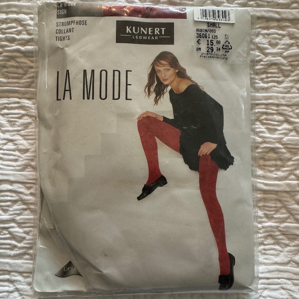KUNERT Legwear, La Mode SIGN tights, Color-Rubin (red and black), Medium